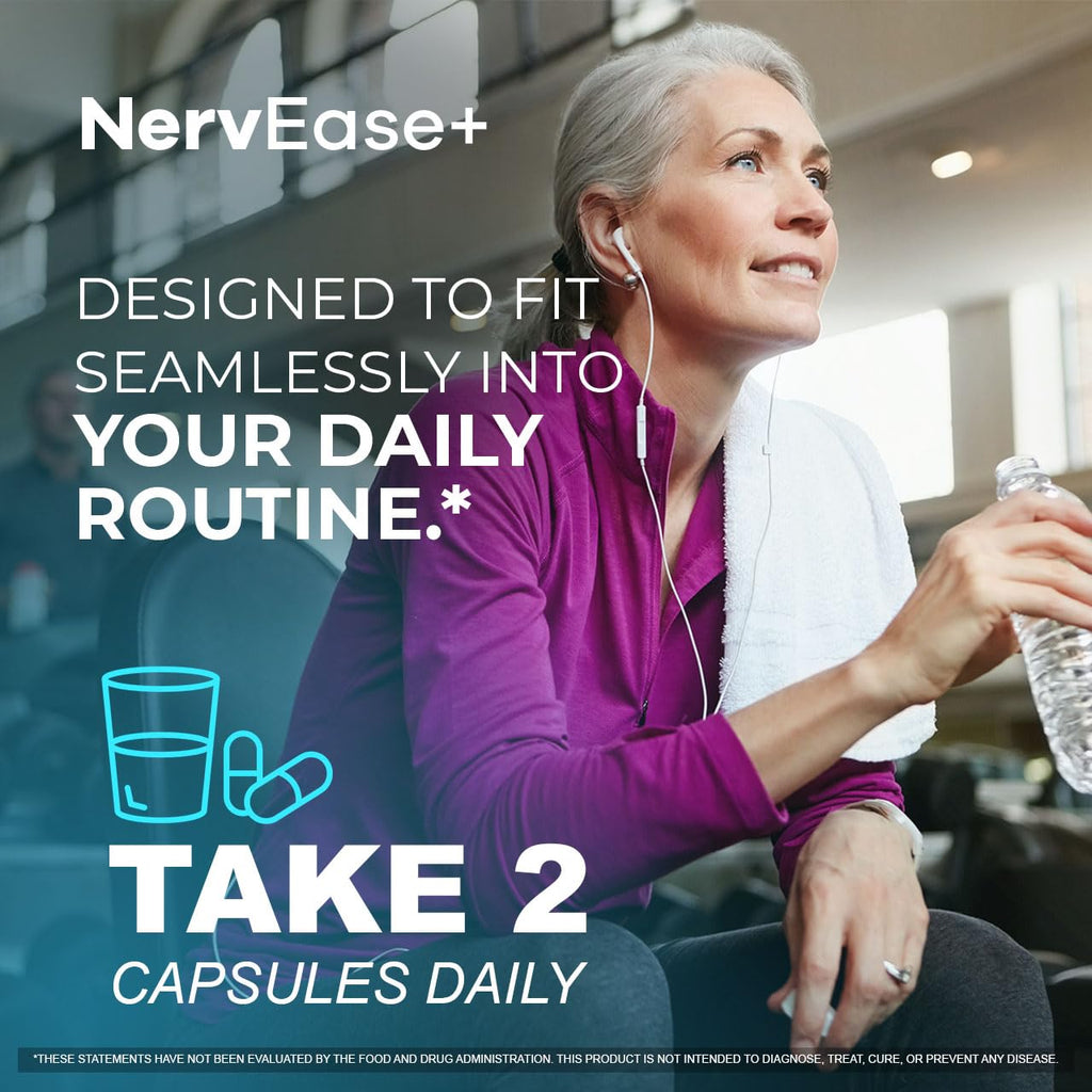 (2 Pack) NervEase - NervEase Support Capsules Advanced Formula Maximum Strength, Daily Premium Pills All Natural Ingredients Vitamins Support for Overall Health & Wellness, 120 Capsules for 2 Months