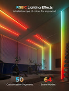 Govee RGBIC LED Strip Lights 16.4ft with Covers, Smart LED Lights for Bedroom Work with Alexa and Google Assistant, LED Diffuser Channel with Srtip Lights, Skirting Lines, Studio, Cabinet