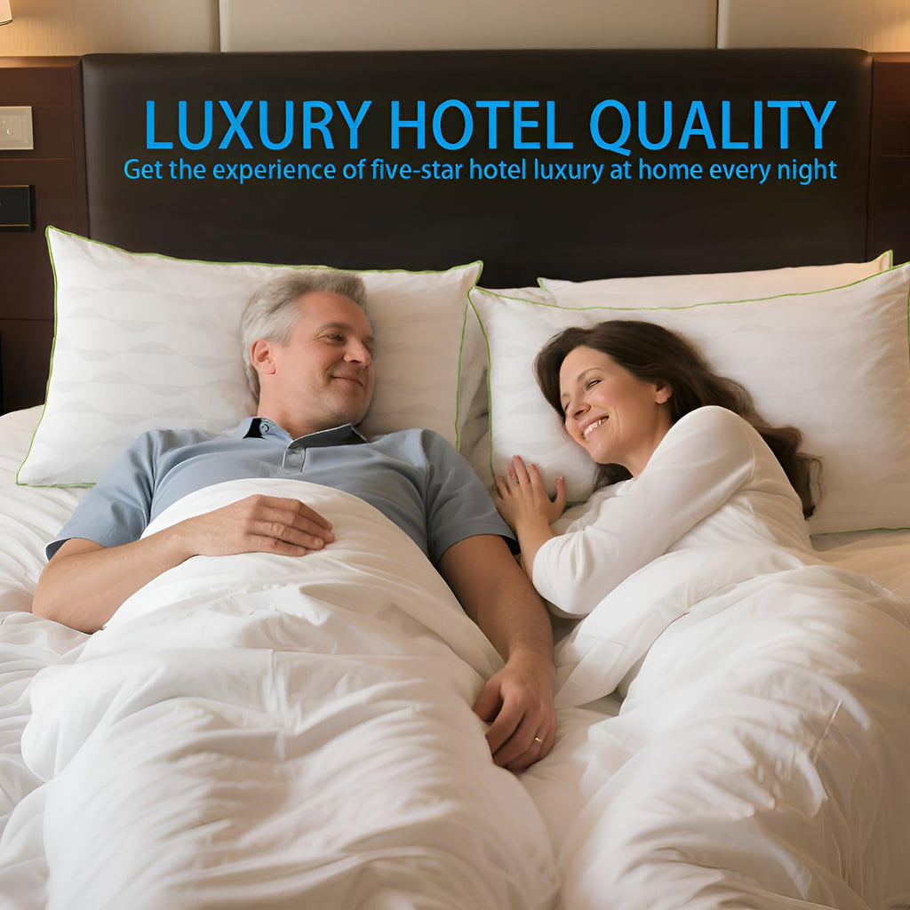 HKYLRAN Bed Pillows King Size Set of 2,for Sleeping,Down Alternative Fill