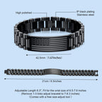 VULETO Fathers Day Gift for Husband from Wife, To My Husband Stainless Steel American Flag Watch Link Bracelet Birthday Anniversary Military Unique Valentines Christmas Jewelry Gifts Presents for Him Men Male Love