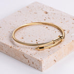 Lamdo 18K Gold Plated Stackable Floral Bracelet Set for Women, 4-Piece
