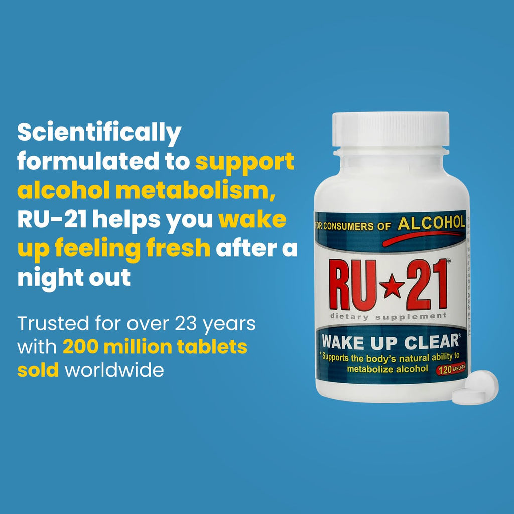 RU-21 The Supplement for When You Want to Drink & Go to Work The Next Morning | Feel Better After Celebrating & Support Your Liver | Trusted for 23+ Years | Made in USA (120 Pills, 60 Servings)