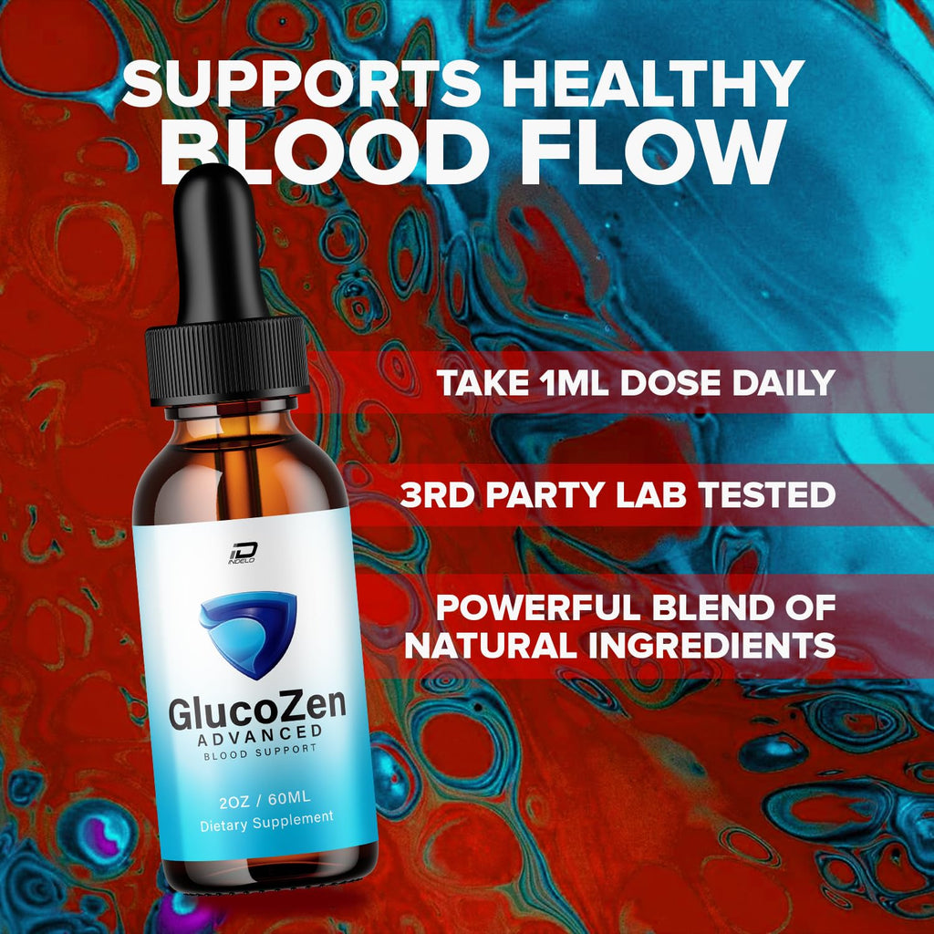 GlucoZen Advanced Formula Drops – Gluco Zen Liquid Supplement Drops Natural Ingredients, Reviews - 1 Month Supply