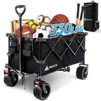 Hikenture Collapsible Beach Wagons with Big Wheels for Sand, 330lbs Cart