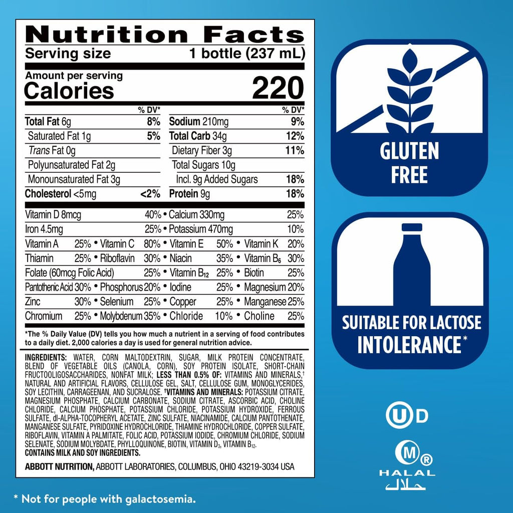 Ensure Original Vanilla Nutrition Shake With Fiber | Small Meal Replacement Shake | Ready to Drink | 9g Protein, 27 Vitamins and Minerals | 8 fl oz - 24 Pack