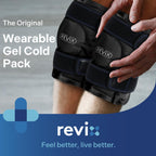 REVIX Ice Packs for Knee Relaxation, Reusable Gel Ice Wraps with Cold Compression for Meniscus Tear and ACL, Plush Cover and Long-Lasting Cold, A Set of Two, Black