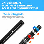 JSPJSP Carbon Fiber Pool Rod - Professional 4-12 Foot Telescopic 4-piece Pool Cleaning Rod Set, Adjustable Telescopic Rod for Cleaning Nets, Brushes, Vacuum Heads
