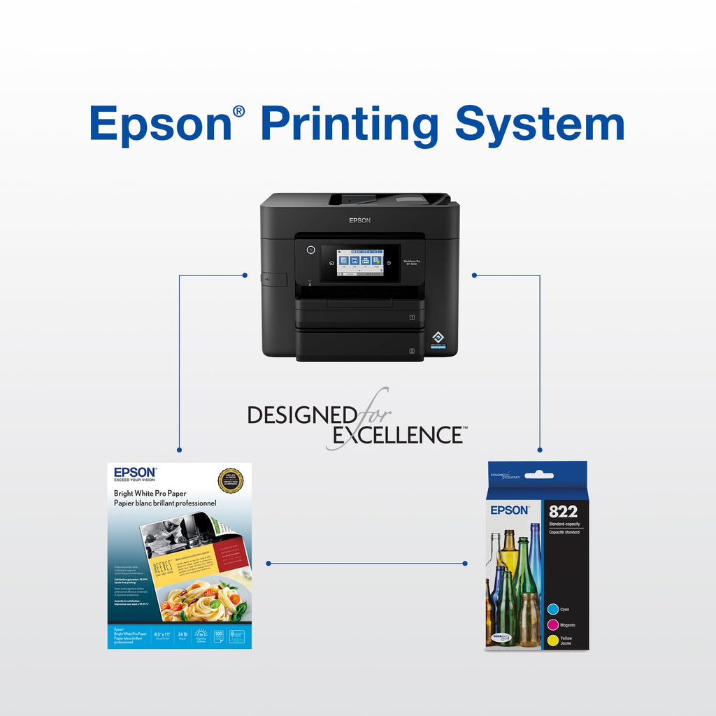 Epson 822 Genuine Ink Standard Capacity Color Cartridge 4-Pack T822520