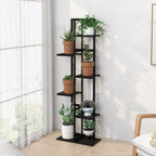 Laiensia Bamboo Plant Stand Rack 6 Tier,Multiple Stand Holder Shelf Rack, Indoor&Outdoor Planter Display Shelves for Patio Garden, Living Room, Corner Balcony and Bedroom,Black