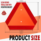 Yaocom 4 Sets Slow Moving Vehicle Sign with Mounting Bracket, 14 x 16 Inch Aluminum Triangle SMV Warning Reflective Sign, up to 7 Years Outdoor Use for Tractor, Golf Cart, ATV, UTV