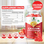 VCCHUYH Calcium Citrate Gummies 1200mg, Chewable Calcium Supplements for Women & Men, Sugar Free Calcium Gummies for Bone, Muscle & Immune Support, Strawberry Flavor 120 Count