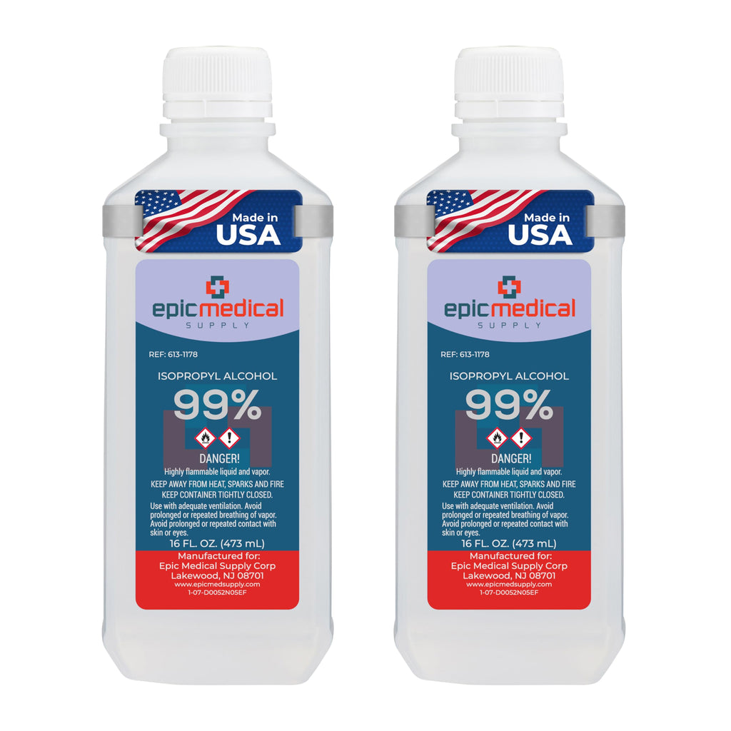 99% Isopropyl Alcohol 16 oz. Bottle, General Purpose Cleaner for Glass and PCB, Technical Grade, Alcohol for Nails (2)