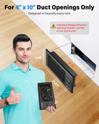 Hisummer Register Booster Fan for 4" x 10" Floor Register, Quiet 10-Speed Vent Fan Booster with Temp Sensor, 150 CFM Airflow, Improves Heating & Cooling, Remote Control, Only Fits 4x10 Duct Openings