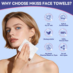 Large Disposable Face Towels 200 Count, 10"×12" Ultra Thick Premium Biodegradable Facial Towels, Makeup Remover Dry Wipes, Soft Face Towelettes for Sensitive Skin, Skincare and Women Cleaning