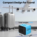 JMFONE Universal Travel Adapter, 2 USB-C & 2 USB-A Ports, 2500W AC Outlet