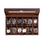ProCase Watch Box Organizer, 12 Slot Watch Display Case, Brown