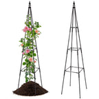 FOLLOOK Cucumber Trellis for Climbing Plants Outdoor, 67", Black, 1 Pack