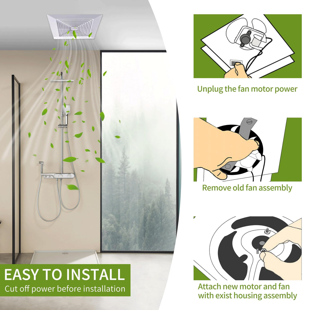 Universal Bathroom Fan Motor Replacement - SM550 Electric Vent Fan Motor Kit - Replacement for Nu-Tone Br-oan 50 CFM 120V 3000 RPM - Replace C01575 65100 EM550 EM750, Upgraded by PANDEELS