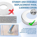TonGass (6-Pack) Stainless Steel Pool Ladder Escutcheon Plates Fits 1.9" Inner Diameter Tubing Compatible with Inground Above Ground Pool Handrail Ladders Covers Rings