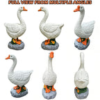 ZVBBON Large Porch Goose Statue Premium 20” Realistic Hollow Resin Garden Goose Stone Base with Sand-Fillable Design for Outdoor Stability Birthday Housewarming Gift for Kids Women Mom Friends