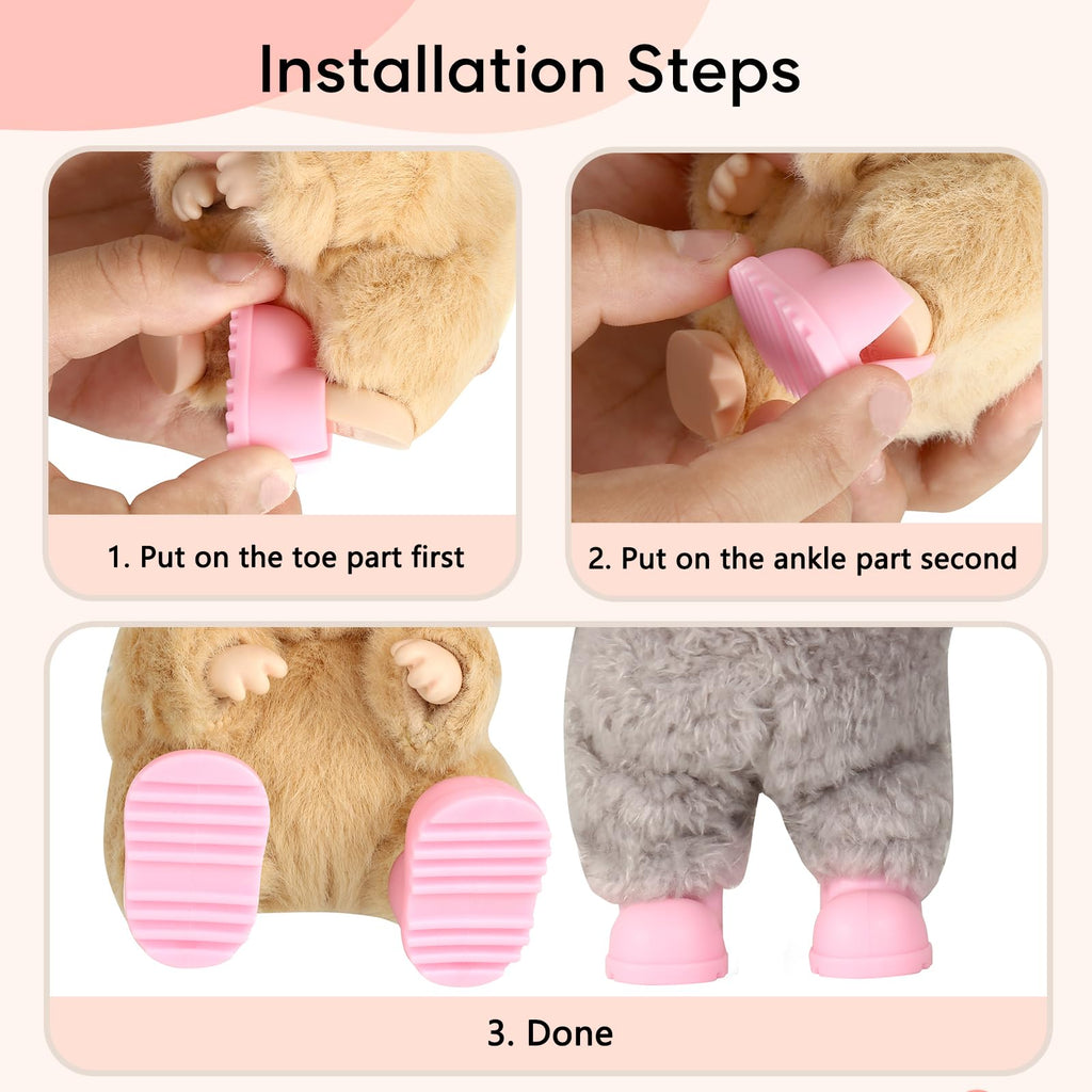 Sunla 10 Pairs Doll Shoes for 17cm Dolls, Cute Mini Shoes Accessories for 17cm Dolls Sitting Standing Series, Silicone Doll Rain Shoes Boots(No Doll)