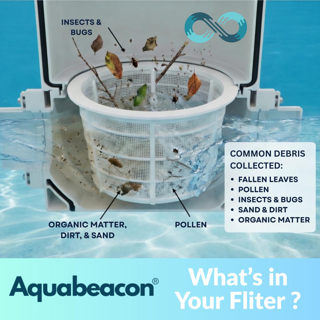 Aquabeacon® Premium 30-Pack Original Longer Lasting Pool Skimmer Socks with Aquabeacon PureGuard, Ultrafine Mesh Perfect Pool & Spa Savers for Filters, Baskets, and Skimmers
