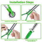 Aishkimo Edger Lawn Tool - 67 inch Wheel Rotary Lawn Edger with Adjustable Stainless Steel Handle, Grass Edge Trimmer for Sidewalks, Driveways & Landscaping (Green)