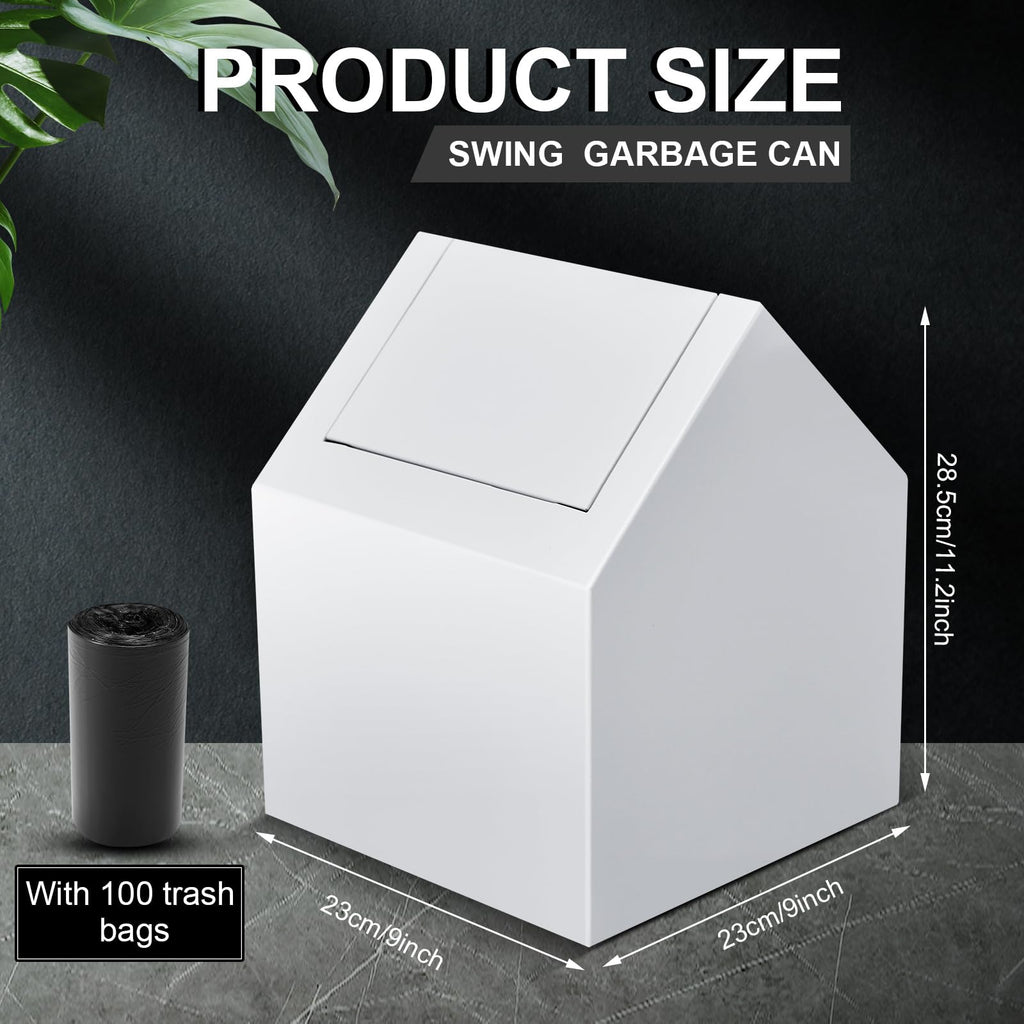 Kritkin 1 Pack Double Entry Sanitary Napkin Receptacle Swing Top, White