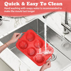 Foepoge 2 Pack Jumbo Silicone Muffin Pan with Metal Frame, Non-stick Large Silicone Cupcake Pan with Handles 6 Cup, Silicon Muffin Tin Tray for baking, egg bites, Cupcake Mold, BPA Free Red