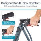 Vive Mobility Lightweight Walker for Seniors - Narrow, Folding Walker w/Wheels for Small & Tight Spaces - Light Weight for Balance, Compact Doorways, Foldable - Portable & Collapsible for Travel