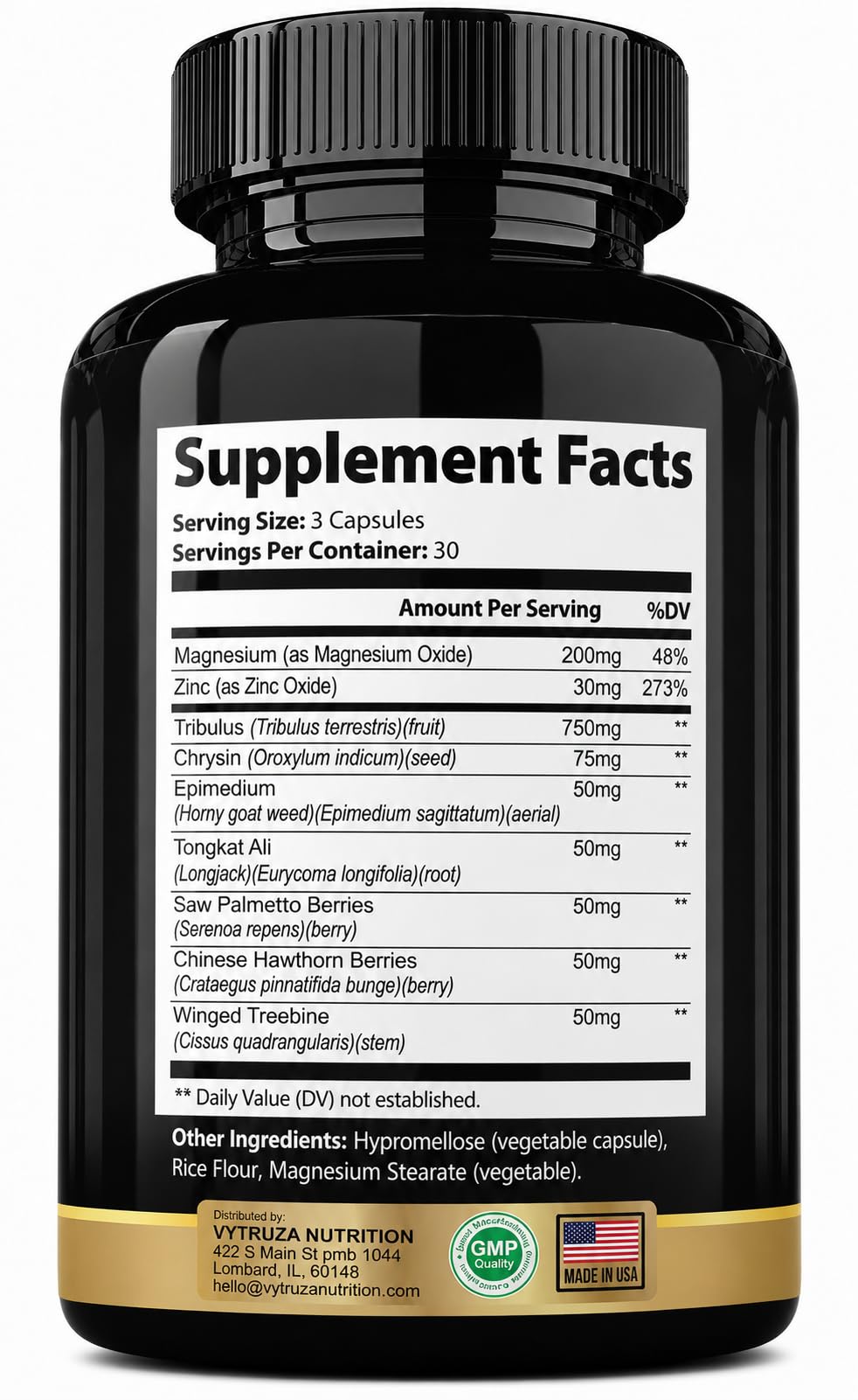 VYTRUZA Testosterone Supplement for Men - Advanced T-Boost Formula for Energy, Strength, Stamina* - Natural Testosterone Booster for Men Muscle Growth Support* - 90 Capsules