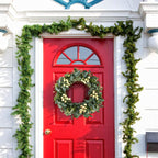 JINGHONG Eucalyptus Wreaths for Front Door 20 Inch Green Home Decor for Wall Porch Window Spring Summer Wreath with Big Berries for All Seasons Winter Christmas