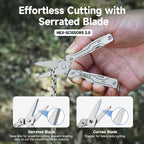 NexTool Micro Sailor Scissors S0, Mini Keychain Multitool with Serrated Scissors, 8-in-1 Lightweight EDC Tool for Travel, Outdoor, Everyday Carry, Cool Gadget for Men