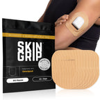 Skin Grip Insulet Omnipod 5 Adhesive Patches Waterproof & Sweatproof (Also Fits Omni pod Dash), Pre-Cut Medical Tape, Ultimate Insulin Pump Protection, Diabetic Sensor Covers, 20-Pack, Tan