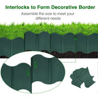 EEOCWF 20 Pcs Garden Edging Border, 10.5ft Plastic No Dig Landscape Borders, 5.3 inch Tall Interlock Decorative Gardens Fences Edging, Flexible Lawn Flower Bed Border, for DIY Patio Walkway Yard
