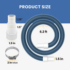 1 1/2" Swimming Pool Filter Hose Replacement Kit,Universal 1.25/1.5 Inch Hose Adapter & 1.5"Pool Vacuum Hose for Above Ground Pool,2 Pack 6 Feet Replacement Hose Suitable for Pump - Filter - Heater