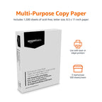 Amazon Basics Multipurpose Copy Printer Paper, 20 lb, 8.5 x 11 Inches, 3 Reams (1,500 Sheets), 92 Bright White for Home Use