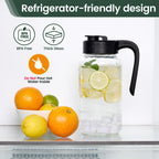 Spreccio Mason Jar Pitcher, 64 oz (2 quart), Glass Pitcher with Lid