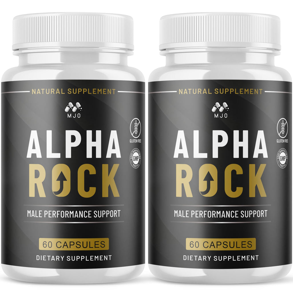 (2 Pack) Alpha Rock Pills for Men, Official Alpha Rock Male Performance Capsules with Natural Ingredients Max Strength Supplement with Premium Vitamins Support Optimal Wellness & Health (120 Capsules)