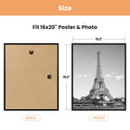 upsimples 16x20 Poster Frame, Easy Slide-In Assembly, Black, 3 Pack