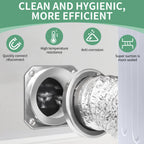 DVC-180 Magnetic Dryer Vent Coupling Connector Kit Easy to Clean Quick Connector Including a 3.3ft 4" Duct and two Clamps