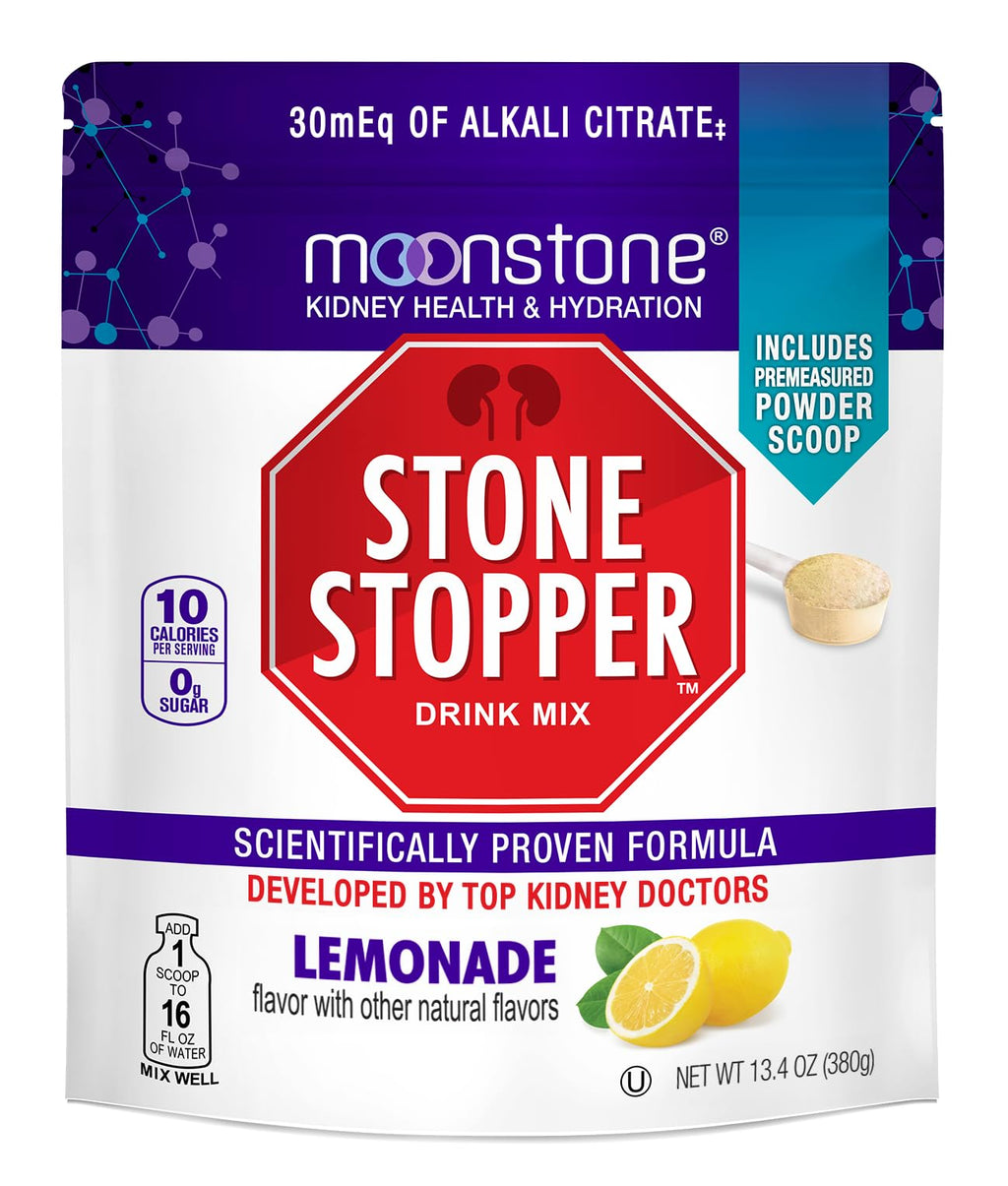 Stone Stopper Drink Mix, Lemonade, Kidney Stone Prevention, Calcium Oxalate Protector, Alkali Citrate Support, Developed by Urologists to Improve Hydration and Support Kidney Health, 30 Day Supply