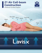 Lavisx Twin Air Mattress with Built in Pump 16" Blow Up Mattress Raised Air Bed, 3 Mins Quick Self Inflatable with Storage Bag for Guest and Home