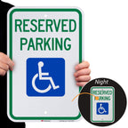 SmartSign - T1-1001-EG_12x18 Reserved Parking Federal Handicap Parking Sign By | 12" x 18" 3M Engineer Grade Reflective Aluminum