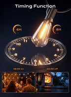Minetom 100FT Outdoor String Lights with Remote, 46+2 Shatterproof ST38 LED Bulbs, Waterproof Patio Lights with 3 Modes, Dimmable & Connectable 2700K Hanging Lights for Backyard Porch Deck Balcony