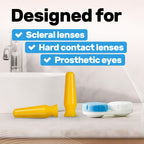 [6 Pack] Scleral Lens Inserter + Remover - Ventless Contact Lens Applicator for Hard/RGP Lenses, Scleral Lenses & Prosthetic Eyes – Easy-Squeeze Suction Tool, Upgraded with Plastic Travel Case