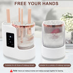 Electric Makeup Brush Cleaner Machine With Makeup Brush Dryer, Automatic Spinning Cosmetic Brushes Cleaner Tool Fit for All Size Makeup Brush with Makeup Brush Cleaning Mat