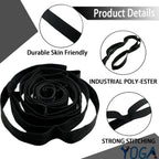 Stretching Strap Yoga Strap with Loops, Stretch Straps for Physical Therapy, Non-Elastic Exercise Strap for Pilates, Dance and Gymnastics with Workout Guide (Black+Black)