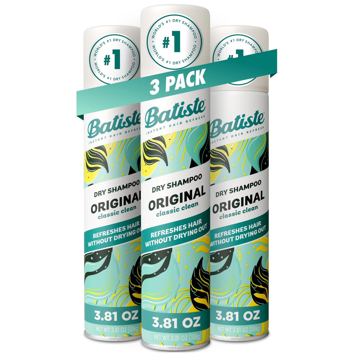 Batiste Original Dry Shampoo, Waterless Shampoo, 3.81oz 3 pack