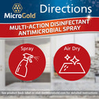 MicroGold Multi-Action Disinfectant Antimicrobial Spray Tested and Proven Effective to Kill the COVID-19 Virus, Kills 99.9% of Viruses and Bacteria, 24 Fluid Ounces, 6 Pack, Packaging May Vary